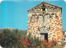 CPM Balagne Panorama de la Corse La Chapelle Romane de la Trinite a Aregno et le Village de Sant Antonino