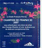 CPM Impossible is Nothing Champion de France 2007 le 10 Juin 2007 a partir de 12h Adidas Performance Store