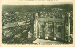 CPA Lyon Notre Dame de Fourviere Jonction du Rhone et de La Saone Prise de l'Ascenseur de la Tour de Fourviere