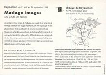 CPM Mariage Images Une Photo de Famille Exposition du Ier aout au 27 Septembre 1998 Abbaye de Royaumont