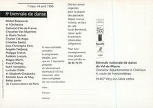 CPM 8e Biennale de Danse 7 mars 14 Avril 1995 Val de Marne