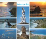 CPM la Pointe du Raz (Finistere) la Pointe le Phare de la Vieille la Statue ND