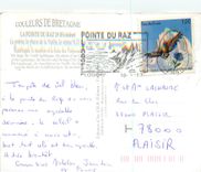 CPM la Pointe du Raz (Finistere) la Pointe le Phare de la Vieille la Statue ND