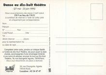 CPM Le Dix Huit Theatre Presente Danse au Dix Huit Theatre (25 Mai 23 Juin 1995)