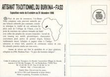 CPM Exposition Vente 8 Octobre 31 Decembre 1996 Artisanat du Burkina Faso