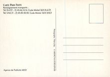 CPM Carte Paris Visite Paris SNCF RATP 