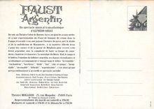 CPM Faust Argentin Un Spectacle Musical Transatlantique d'Alfredo Arias
