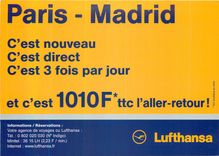 CPM Lufthansa Paris Madrid c'est Nouveau c'est Direct c'est 3 Fois par Jour