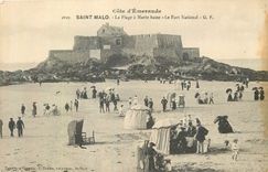 CPA Saint Malo Cote d'Emeraude La Plage a Maree Basse Le Fort National