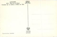 CPM Lausanne Place de la Palud Fontaine de la Justice et Hotel de Ville
