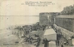 CPA Saint Malo Cote d'Emeraude L'Eventail a Maree Haute