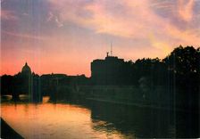 CPM Roma Coucher du Soleil a Chateau S Ange