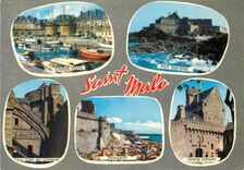 CPM Saint Malo Cite Corsaire (I et V) en Bretagne Grande porte Fort National Tour Quic en Groigne Remparts Grand donjon
