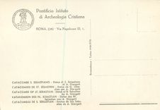 CPM Roma Via Napoleone III Portifico IStituto Catacombes de St Sebastien Statue de St Sebastien