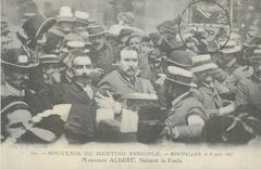 REPRO Souvenir du Meeting Vinicole Montpellier Marcelin Albert Saluant la Foule