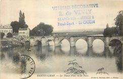 CPA Mantes Limay Le Vieux Pont vu de Face