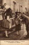 Alsace costumes - the Marshal petain brings to Alsace the Kiss of France - CPA