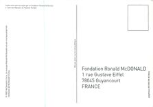 CPM Cette Carte sera Envoyee par la Fondation Ronald Mc Donald 