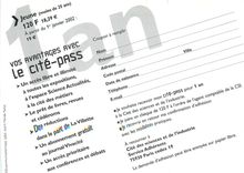 CPM Cite Pass Cite des Sciences et de l'industrie Espace