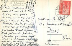 CPM Lausanne Ouchy St Francois le soir Le Cathedrale le soir