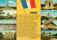CPM Souvenir de Paris Tour Eiffel Arc de Triomphe Sacre Cœur