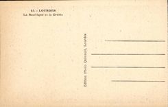 Lourdes - the Basilica and the miraculous Cave - CPA