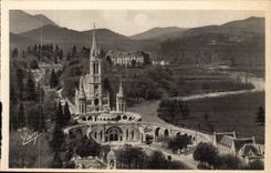 Lourdes - the Basilica and the Castle Fort - CPA