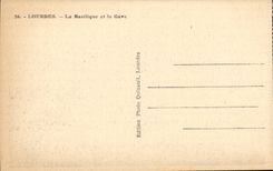 Lourdes - the Basilica and Gave - CPA