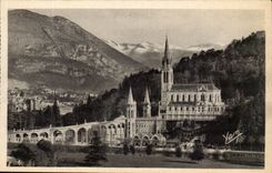 Lourdes - the Basilica and the Peak of Jer - CPA