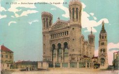 CPA Lyon Notre Dame de Fourviere La Facade 