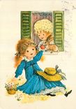 CPM Enfant Lapin