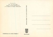 CPM Paris La Tour Eiffel depuis le Pont Alexandre III et la fleche de l'Eglise Americaine