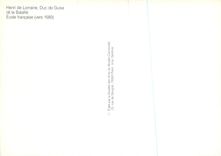 CPM Henri de Lorraine Duc de Guise dit le Balafre Ecole francaise (vers 1580)