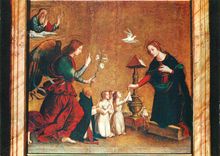 CPM Roma Basilica di S Maria Sopra Minerva Annuciazione Tavola di Antoniazzo Romano (1508)