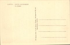 Cannes CPA California Hotel gardens