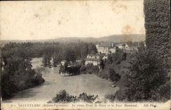 Sauveterre CPA the old bridge Gave and the Montreal Tower