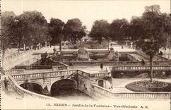 Garten Nimes-CPA der Brunnen Ansicht