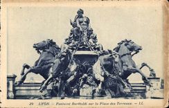 Lyon CPA Bartholdi Fountain on the place of the Composts