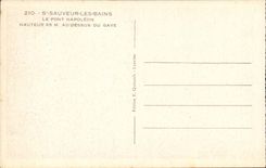 Saint Saver les Bains CPA the bridge Napoleon Height 65m with the top of Gave