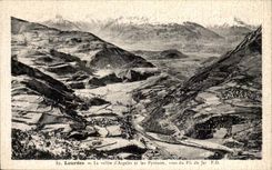 Lourdes CPA the valley of Argeles and the Pyrenees seen of the peak of Jer