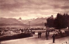 Pau CPA the terrace the chain of the Pyrenees and the peak of the South of Ossau