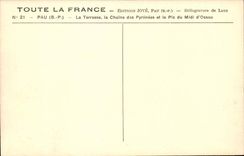 Pau CPA the terrace the chain of the Pyrenees and the peak of the South of Ossau