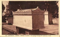 Tunisia Carthage CPA Garden Museum St punic Louis Sarcophagus 4th century