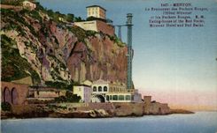 Menton CPA Le Restaurant des Rochers rouges l'hotel Miramar et les rochers rouges