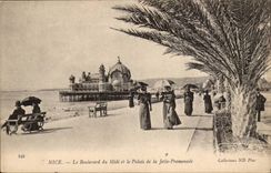 Nice CPA the boulevard of the South and the palate of the pier walk