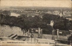 Saint Germain in Bush hammer CPA Panorama on the valley of the Seine Descent of the caves
