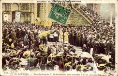 Lourdes CPA Benediction of T sacrament to the patients has ND of Lourdes