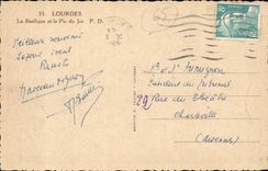 Lourdes CPA the basilica and the peak of Jer (sheep)