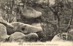 Drill of Fontainebleau CPA the rock which trembles