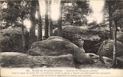 Drill of Fontainebleau CPA Cave of the brigands (Entering)